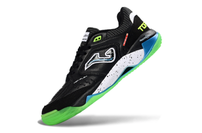 Joma Top Flex IC Indoor & Futsal Soccer Shoes - Black/Fluorescent Green/Blue