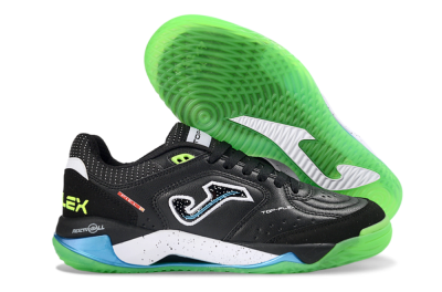 Joma Top Flex IC Indoor & Futsal Soccer Shoes - Black/Fluorescent Green/Blue