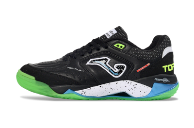 Joma Top Flex IC Indoor & Futsal Soccer Shoes - Black/Fluorescent Green/Blue