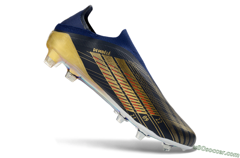 Adidas F50 Elite Laceless FG Firm Ground Soccer Cleats - Navy/Gold/Crimson 4
