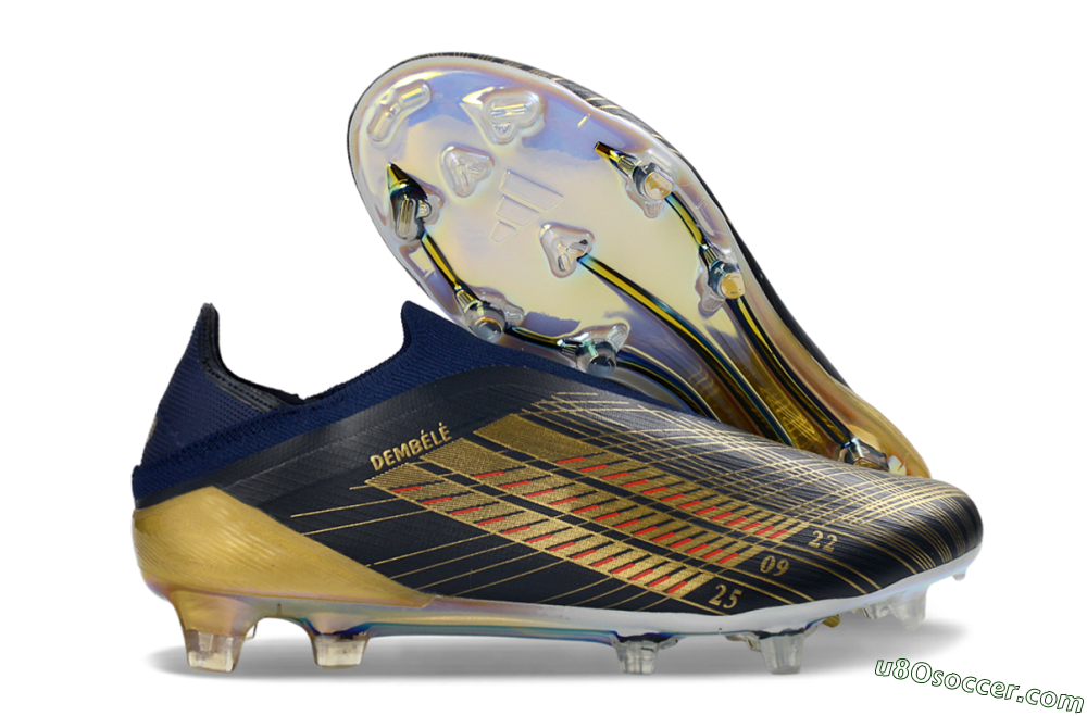 Adidas F50 Elite Laceless FG Firm Ground Soccer Cleats - Navy/Gold/Crimson 1