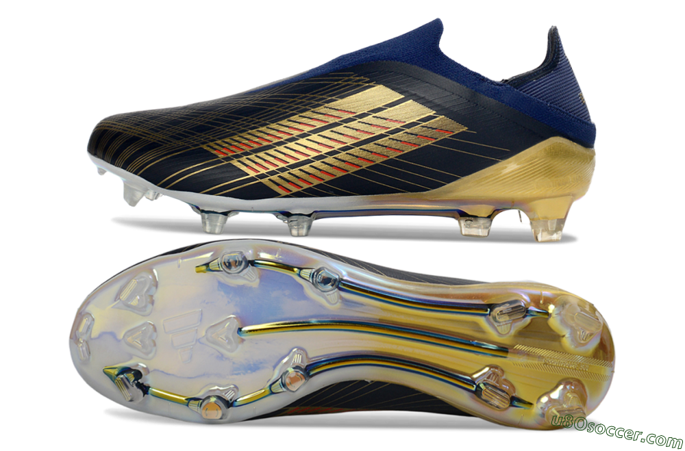 Adidas F50 Elite Laceless FG Firm Ground Soccer Cleats - Navy/Gold/Crimson 0