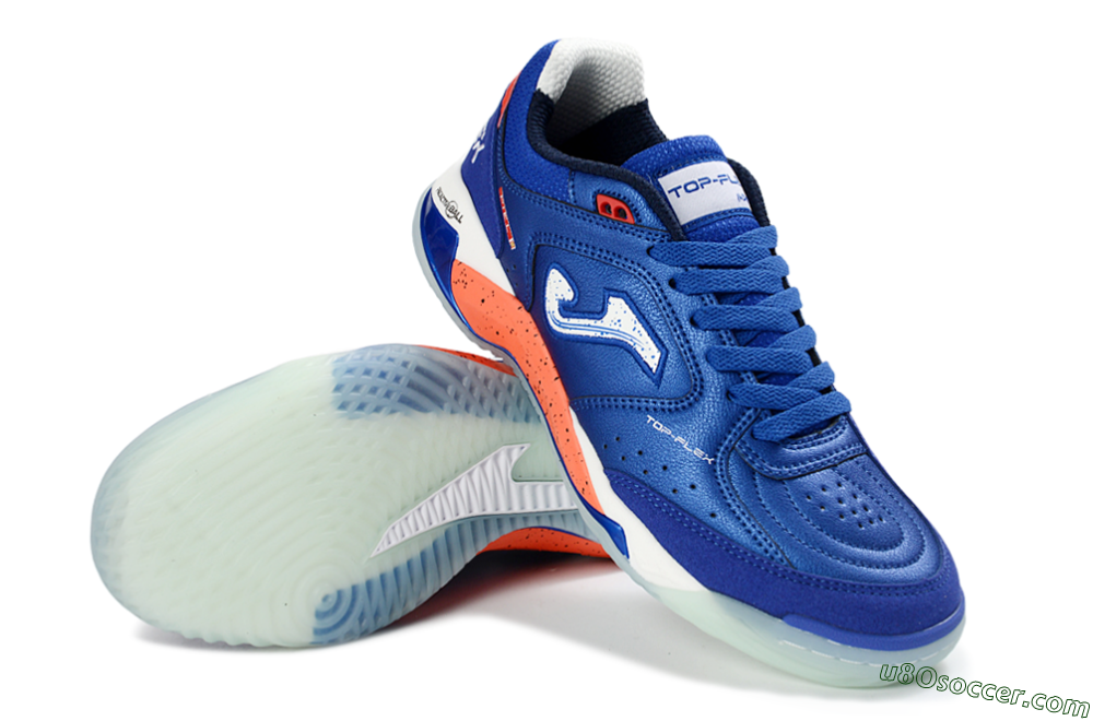Joma Top Flex IC Indoor & Futsal Soccer Shoes - Blue/Electric Orange/Deep Blue 3