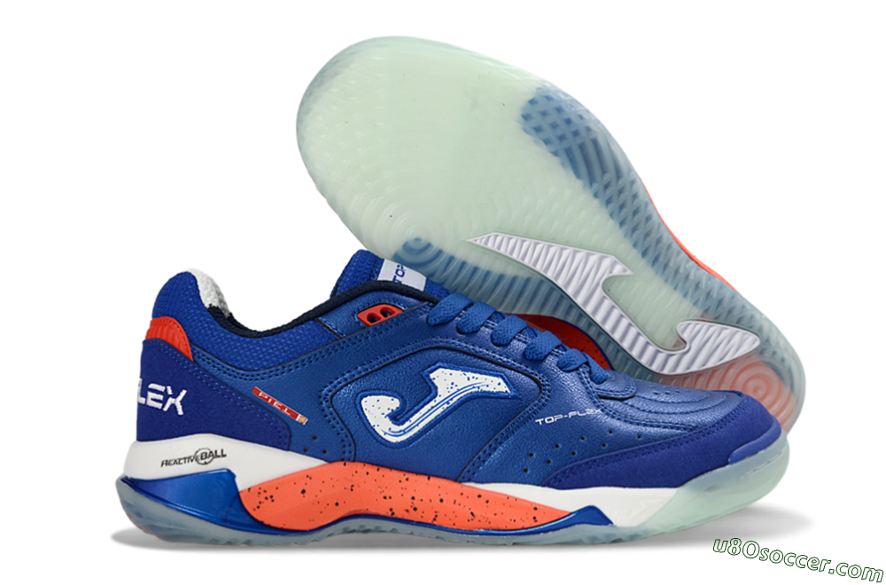 Joma Top Flex IC Indoor & Futsal Soccer Shoes - Blue/Electric Orange/Deep Blue 1