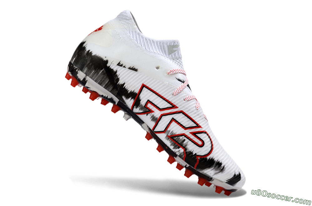 Puma Future 8 Ultimate MG Multi Ground Soccer Cleats - White/Bold Red/Black Brushstroke 4