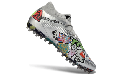 Puma Future 8 Ultimate MG Multi Ground Soccer Cleats - Silver/Vibrant Multicolor/Playful Pattern