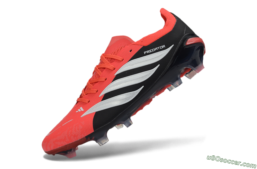 Adidas Predator 26 Elite FG Firm Ground Soccer Cleats - Red/Vibrant Coral/Jet Black 5