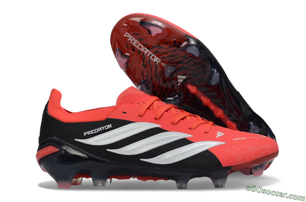 Adidas Predator 26 Elite FG Firm Ground Soccer Cleats - Red/Vibrant Coral/Jet Black 1