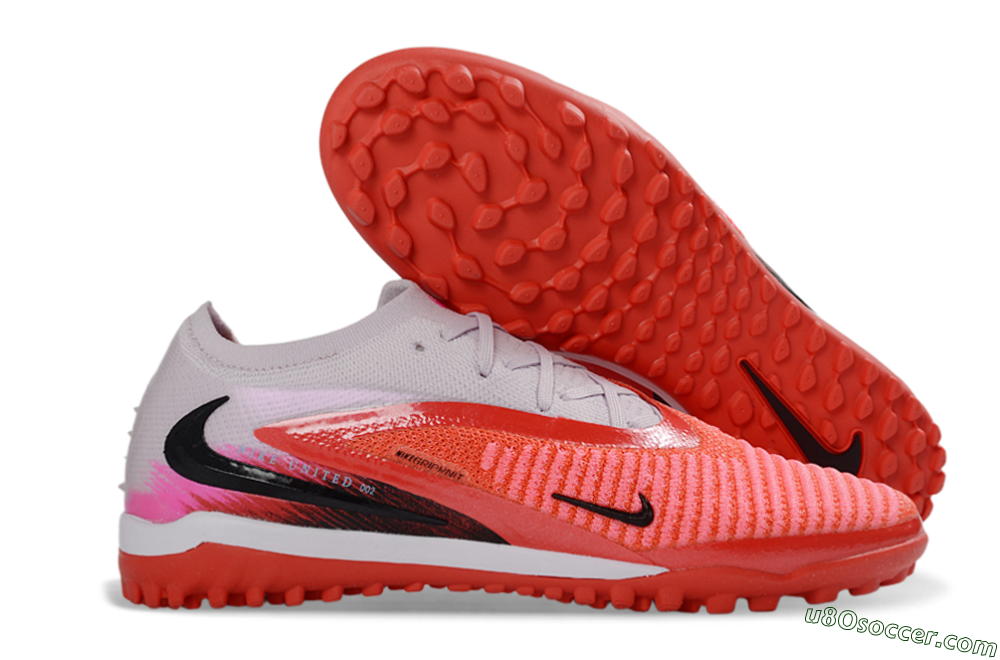 Nike Phantom 6 Elite Low TF Artificial Turf Soccer Shoes - Red/Bright Coral/Soft Gray 1
