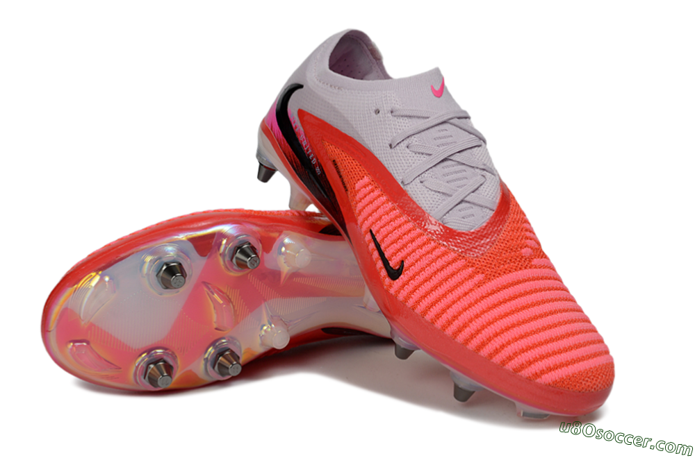 Nike Phantom 6 Elite Low SG Soft Ground Soccer Cleats - Pink/Bright Coral/White 3