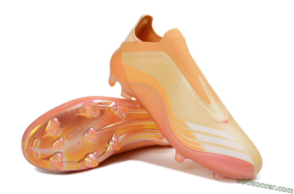 Adidas F50 Elite Laceless FG Firm Ground Soccer Cleats - Orange/Sunset Glow/Coral Burst 3