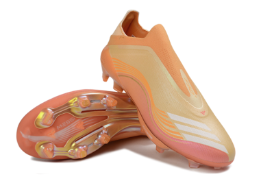 Adidas F50 Elite Lightstrike Pro Laceless FG Firm Ground Soccer Cleats - Orange/Peach Burst/Sunny Glow