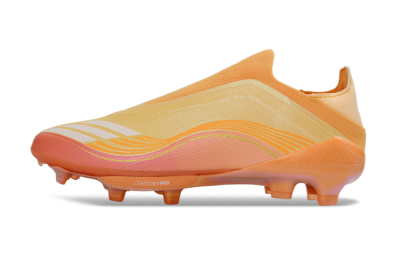 Adidas F50 Elite Lightstrike Pro Laceless FG Firm Ground Soccer Cleats - Orange/Peach Burst/Sunny Glow