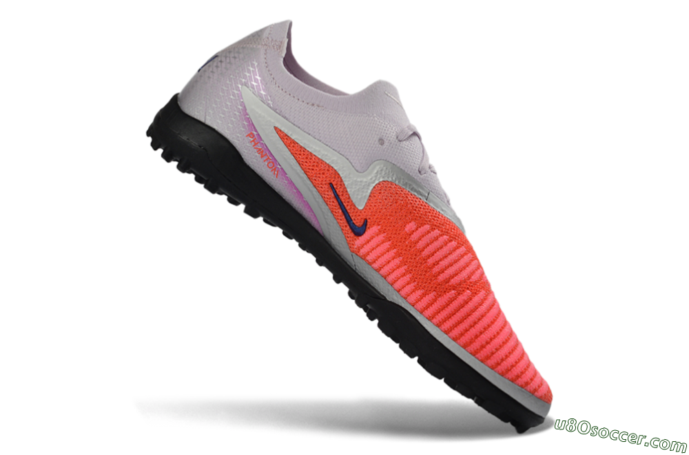 Nike Phantom 6 Elite Low TF Artificial Turf Soccer Shoes - Orange/Vibrant Coral/Soft Lilac 4