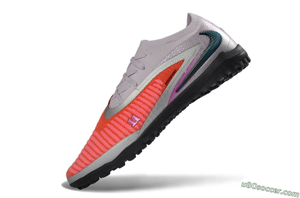 Nike Phantom 6 Elite Low TF Artificial Turf Soccer Shoes - Orange/Vibrant Coral/Soft Lilac 5