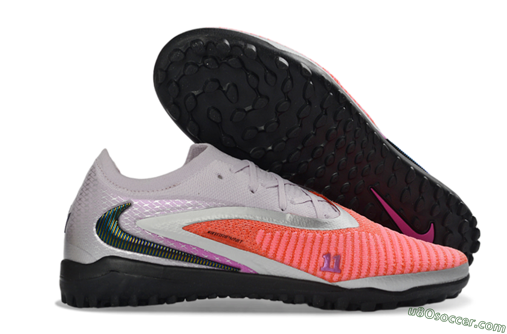 Nike Phantom 6 Elite Low TF Artificial Turf Soccer Shoes - Orange/Vibrant Coral/Soft Lilac 1