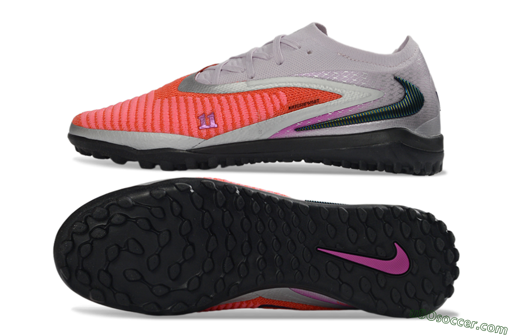 Nike Phantom 6 Elite Low TF Artificial Turf Soccer Shoes - Orange/Vibrant Coral/Soft Lilac 0