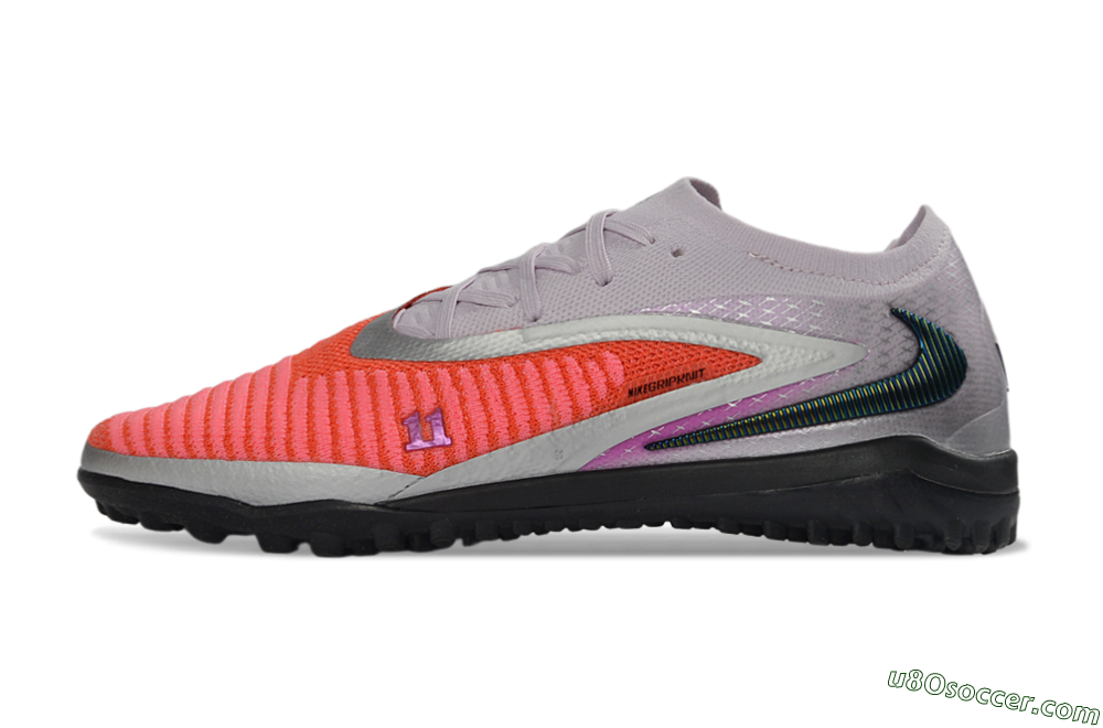 Nike Phantom 6 Elite Low TF Artificial Turf Soccer Shoes - Orange/Vibrant Coral/Soft Lilac 2