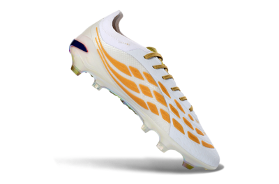 Adidas Predator 26 Elite FG Firm Ground Soccer Cleats - White/Gold Reflective/Sleek Silver
