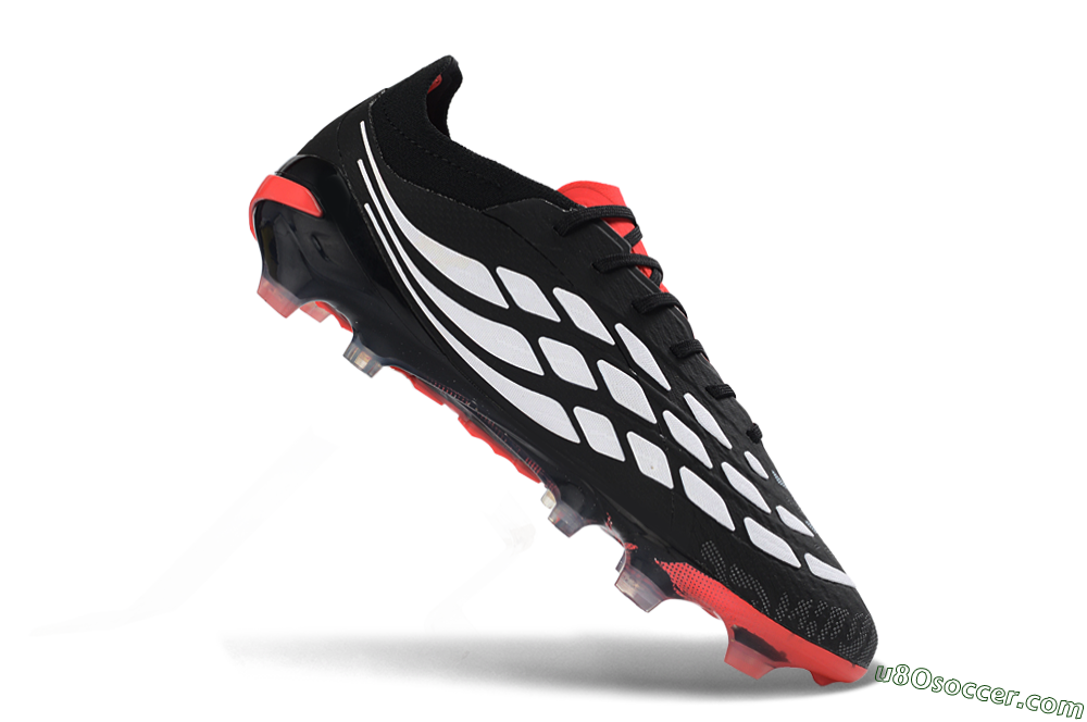Adidas Predator 26 Elite FG Firm Ground Soccer Cleats - Black/Electric Red/Metallic Silver 4