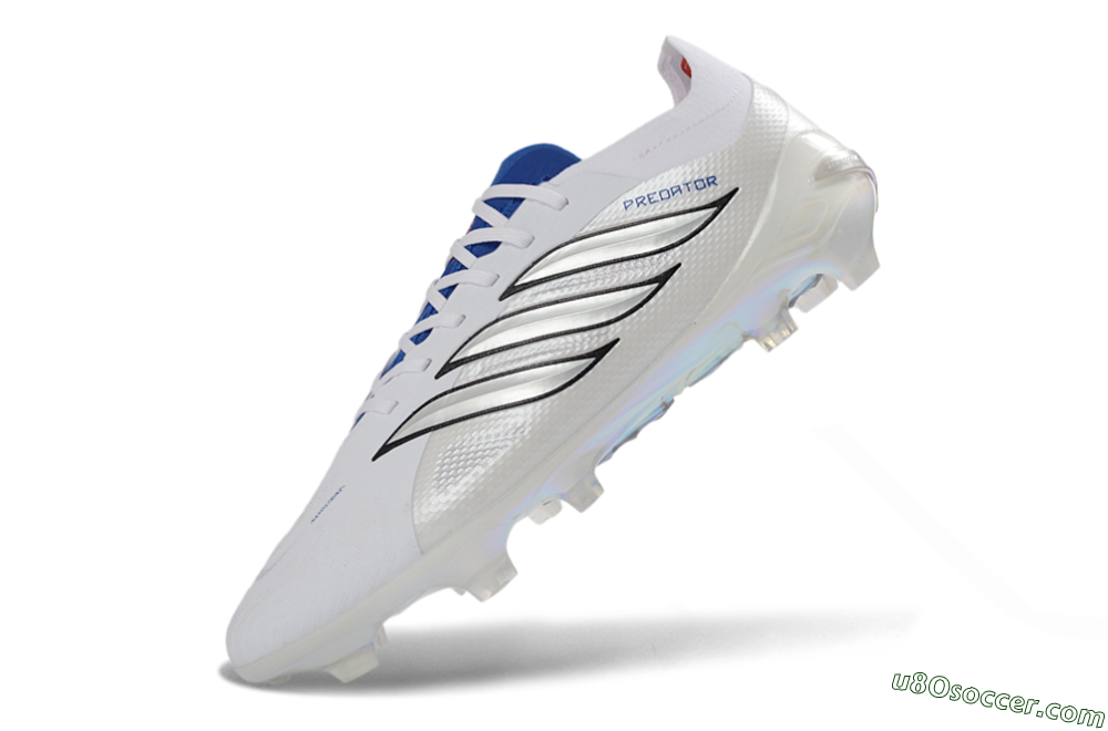 Adidas Predator 26 Elite FG Firm Ground Soccer Cleats - White/Sky Blue/Black 5