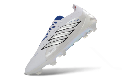 Adidas Predator 26 Elite FG Firm Ground Soccer Cleats - White/Sky Blue/Black