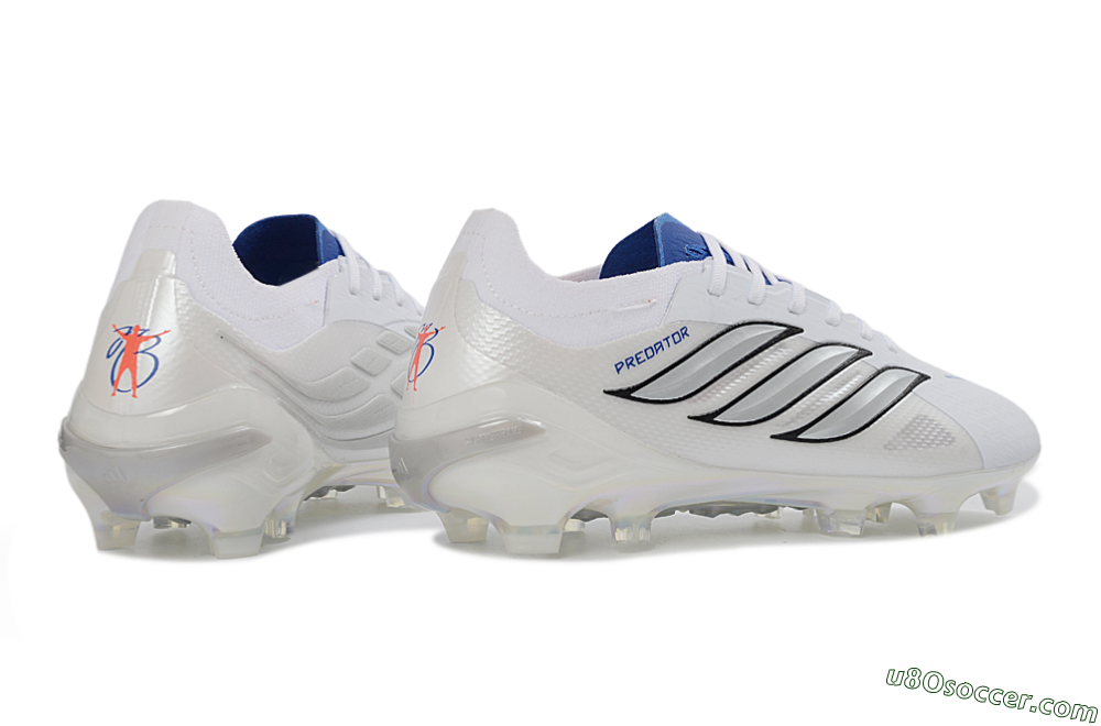 Adidas Predator 26 Elite FG Firm Ground Soccer Cleats - White/Sky Blue/Black 6