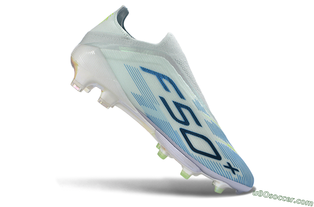 Adidas F50 Elite Lightstrike Pro Laceless FG Firm Ground Soccer Cleats - Blue/Ice Blue/Neon Green 4