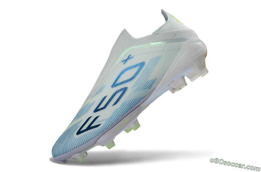 Adidas F50 Elite Lightstrike Pro Laceless FG Firm Ground Soccer Cleats - Blue/Ice Blue/Neon Green 5