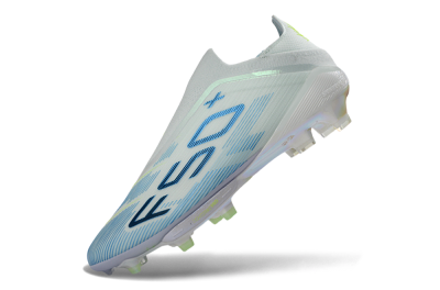 Adidas F50 Elite Lightstrike Pro Laceless FG Firm Ground Soccer Cleats - Blue/Ice Blue/Neon Green