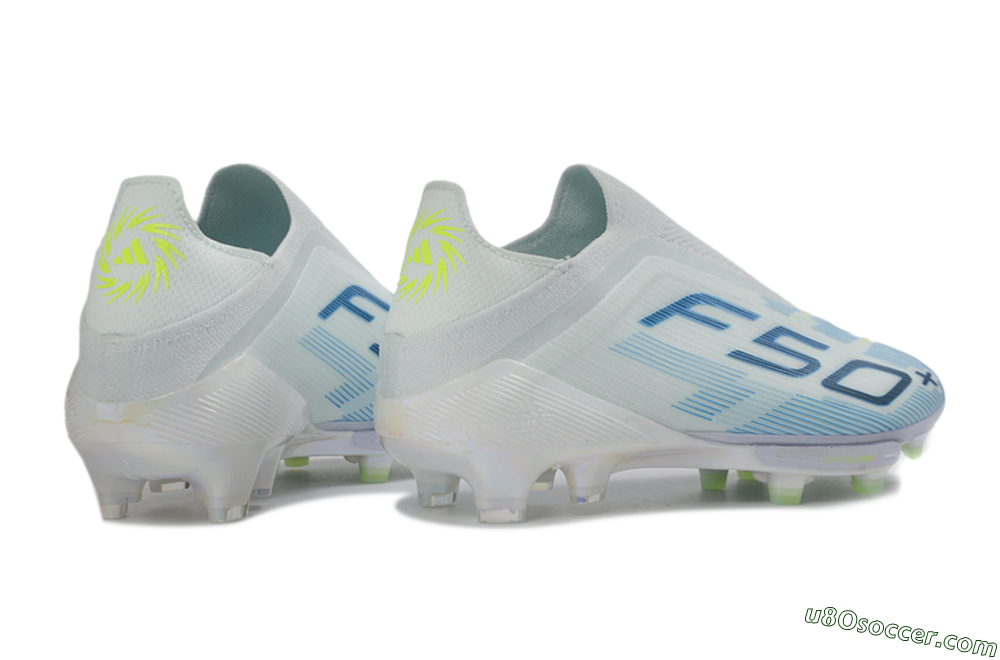 Adidas F50 Elite Lightstrike Pro Laceless FG Firm Ground Soccer Cleats - Blue/Ice Blue/Neon Green 6