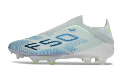 Adidas F50 Elite Lightstrike Pro Laceless FG Firm Ground Soccer Cleats - Blue/Ice Blue/Neon Green