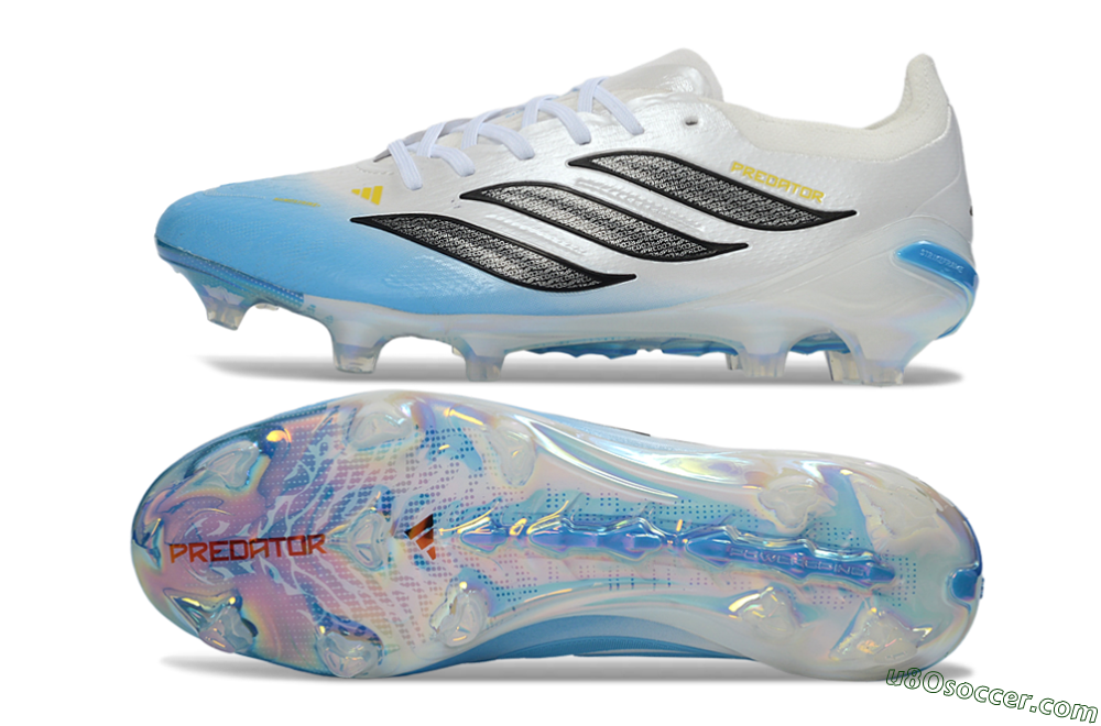 Adidas Predator 26 Elite FG Firm Ground Soccer Cleats - Blue/Ice Blue/White Pearl 0