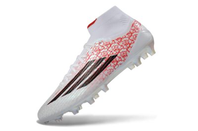 Adidas F50 Elite Mid FG Firm Ground Soccer Cleats - White/Crimson Rose/Sleek Black