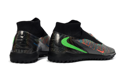 Nike Phantom 6 Elite High TF Artificial Turf Soccer Shoes - Black/Electric Green/Multicolor