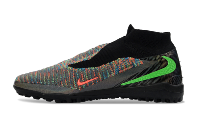 Nike Phantom 6 Elite High TF Artificial Turf Soccer Shoes - Black/Electric Green/Multicolor