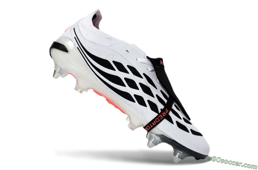 Adidas Predator 26 Elite Fold-Over Tongue FG Firm Ground Soccer Cleats - White/Vivid Pink/Black 4