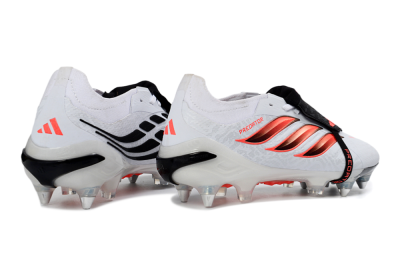 Adidas Predator 26 Elite Fold-Over Tongue FG Firm Ground Soccer Cleats - White/Vivid Pink/Black