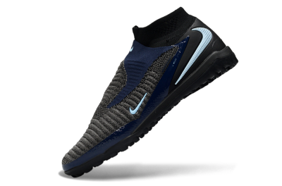 Nike Phantom 6 Elite High TF Artificial Turf Soccer Shoes - Black/Navy Blue/Dark Gray