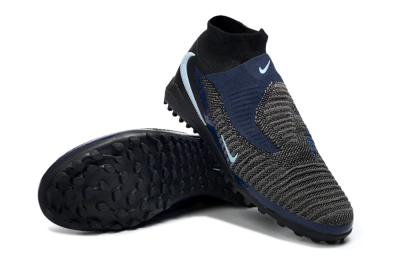 Nike Phantom 6 Elite High TF Artificial Turf Soccer Shoes - Black/Navy Blue/Dark Gray