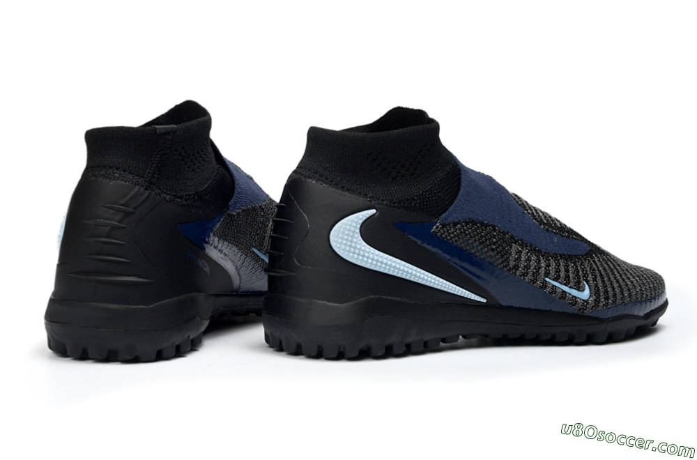 Nike Phantom 6 Elite High TF Artificial Turf Soccer Shoes - Black/Navy Blue/Dark Gray 6