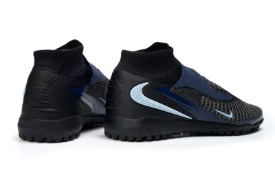 Nike Phantom 6 Elite High TF Artificial Turf Soccer Shoes - Black/Navy Blue/Dark Gray