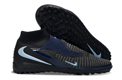 Nike Phantom 6 Elite High TF Artificial Turf Soccer Shoes - Black/Navy Blue/Dark Gray