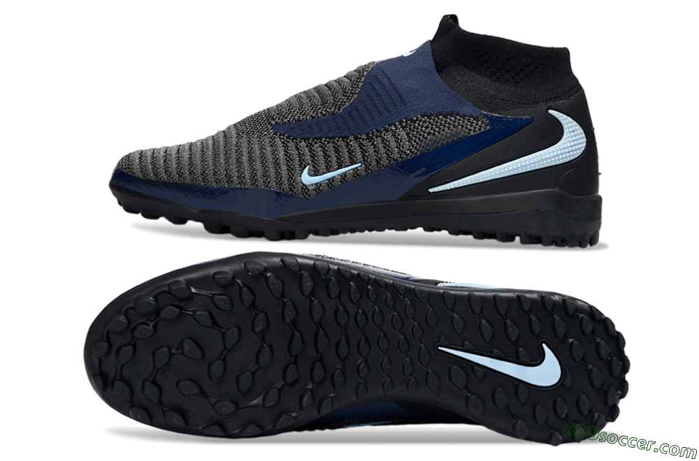 Nike Phantom 6 Elite High TF Artificial Turf Soccer Shoes - Black/Navy Blue/Dark Gray 0