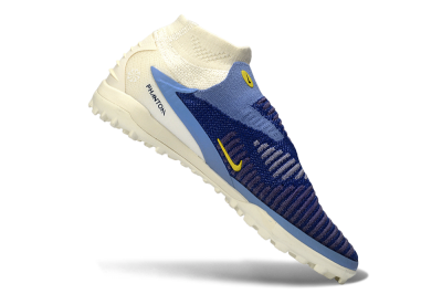 Nike Phantom 6 Elite High TF Artificial Turf Soccer Shoes - Blue/Sky Blue/Dark Navy