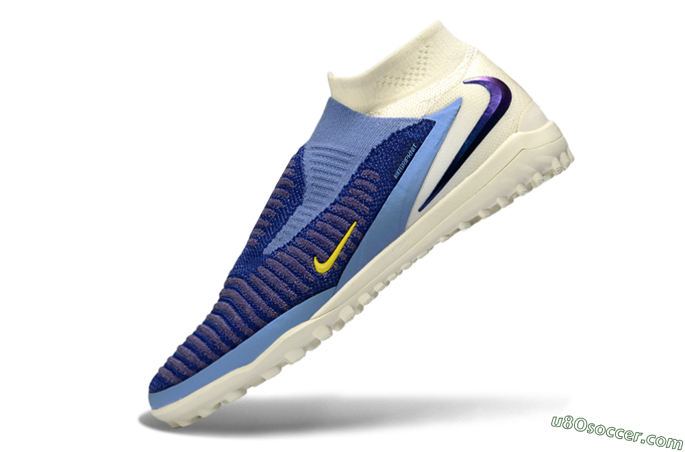 Nike Phantom 6 Elite High TF Artificial Turf Soccer Shoes - Blue/Sky Blue/Dark Navy 5