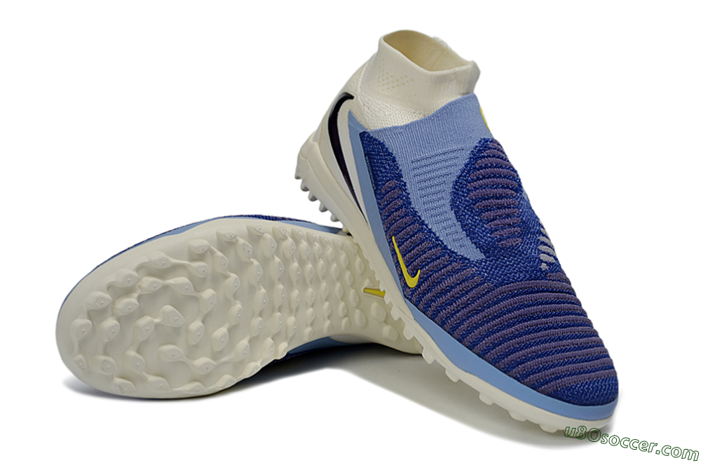 Nike Phantom 6 Elite High TF Artificial Turf Soccer Shoes - Blue/Sky Blue/Dark Navy 3