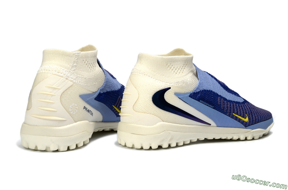 Nike Phantom 6 Elite High TF Artificial Turf Soccer Shoes - Blue/Sky Blue/Dark Navy 6