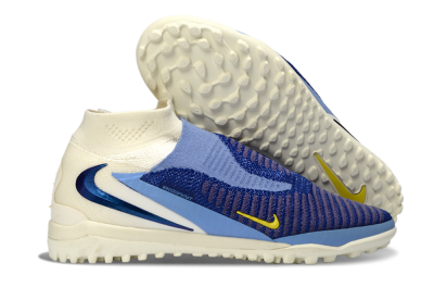 Nike Phantom 6 Elite High TF Artificial Turf Soccer Shoes - Blue/Sky Blue/Dark Navy