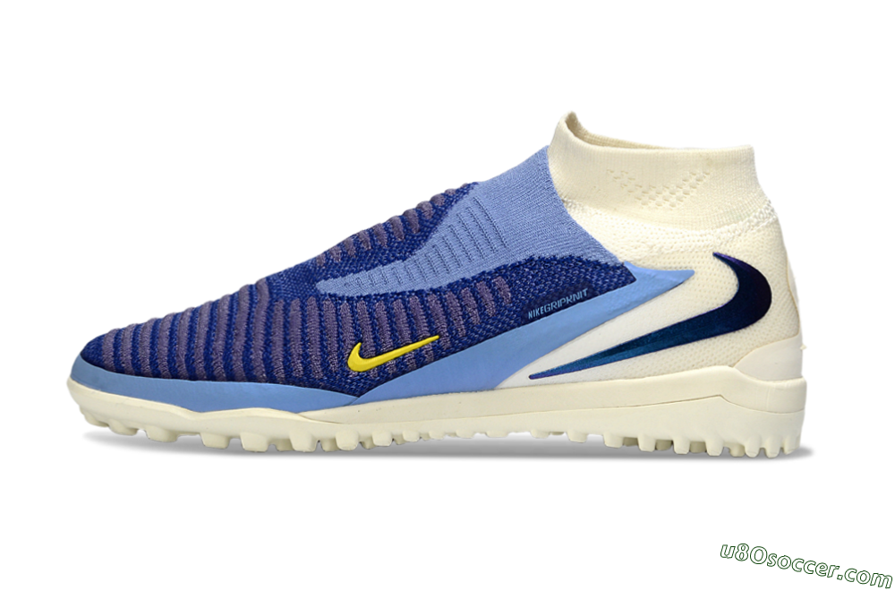 Nike Phantom 6 Elite High TF Artificial Turf Soccer Shoes - Blue/Sky Blue/Dark Navy 2